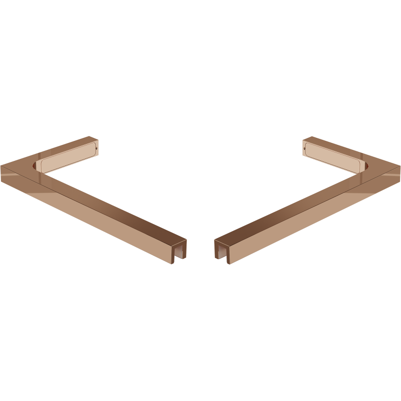Mexen set of L-angle stabilizers for 10 mm shower screens, rose gold - 800-07-60