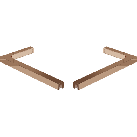 Mexen set of L-shaped angle brackets for 10 mm shower walls, rose gold - 800-07-60