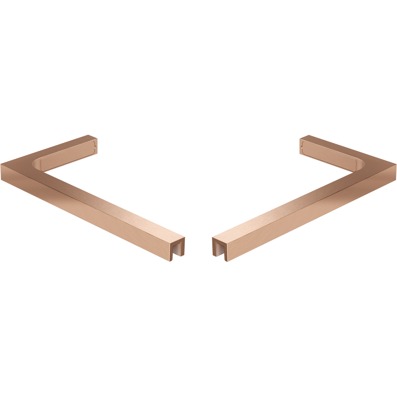 Mexen L-shaped bracket set for 10 mm shower screens, brushed copper - 800-07-65