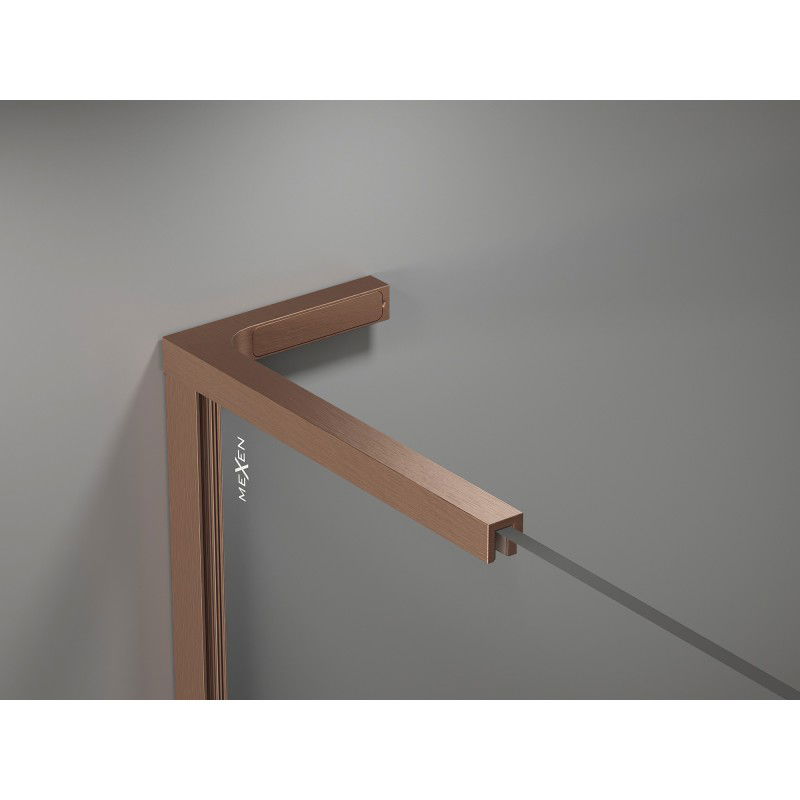 Mexen Set of L-shaped brackets for 10 mm shower screens, brushed copper - 800-07-65