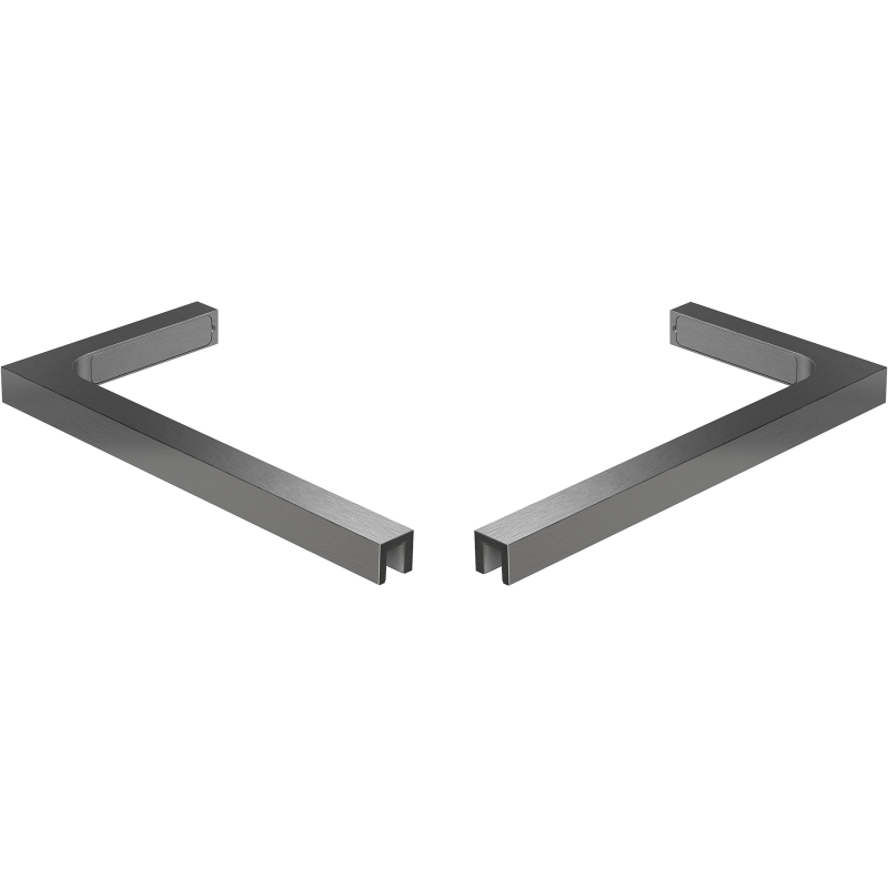 Mexen set of L-shaped stabilizers for 10 mm shower walls, brushed gun gray - 800-07-66