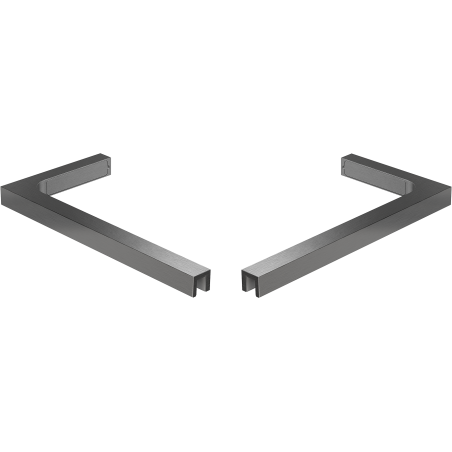 Mexen set of L-shaped stabilizers for 10 mm shower walls, brushed gun gray - 800-07-66