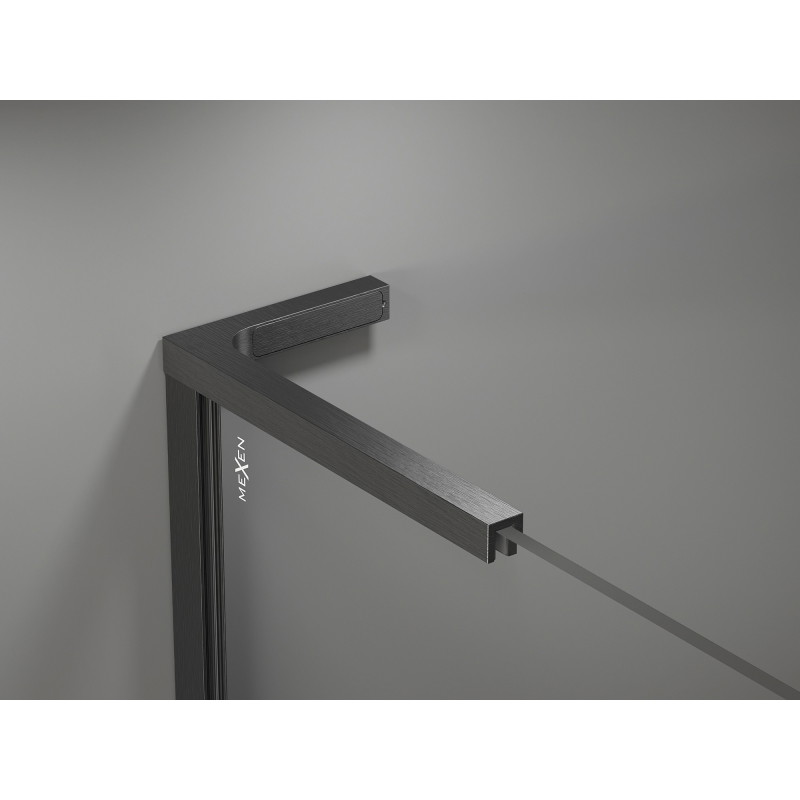 Mexen Uni-L2 L-angle bracket set for 10 mm shower enclosures, brushed gun gray - 800-07-66