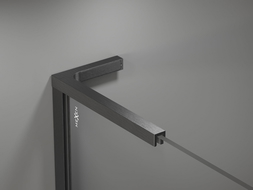 Mexen set of L-shaped brackets for shower walls 10 mm, brushed gun gray - 800-07-66