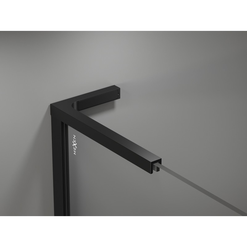 Mexen set of L-shaped brackets for 10 mm shower walls, black - 800-07-70