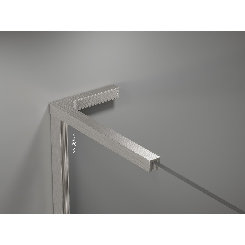 Mexen Uni-L2 L-shaped bracket set for 10 mm shower screens, brushed nickel - 800-07-97