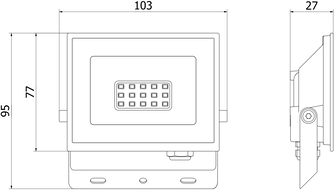 Mexen Luxpro+ LED floodlight, 10W, Neutral - 4000K, 1100 lm, white - L231-010-40-20