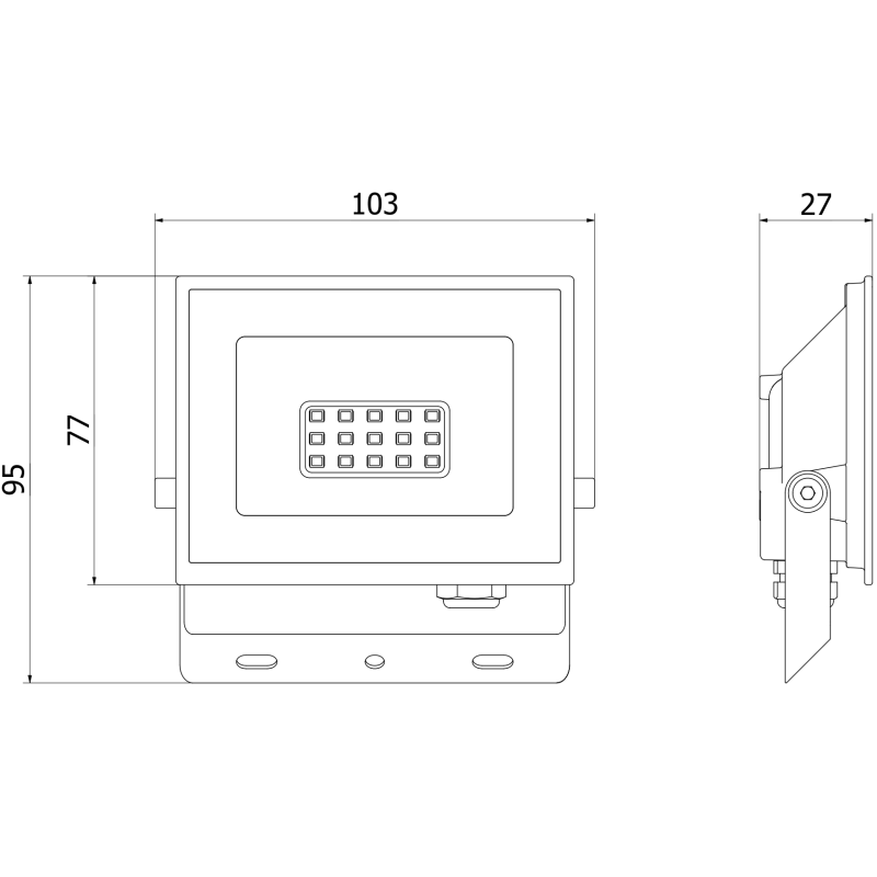 Mexen Luxpro+ LED floodlight, 10W, Cool - 6500K, 1100 lm, black - L231-010-65-70