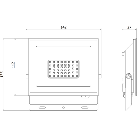 Mexen Luxpro+ LED Floodlight, 30W, Neutral - 4000K, 3300 lm, White - L231-030-40-20