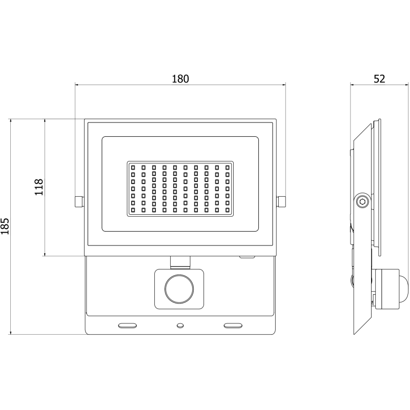Mexen Luxpro LED Floodlight with Motion Sensor, 50W, Neutral - 4000K, 4500 lm, Black - L235-050-40-70