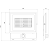Mexen Luxpro LED floodlight with motion sensor, 100W, Cold - 6500K, 9000 lm, black - L235-100-65-70