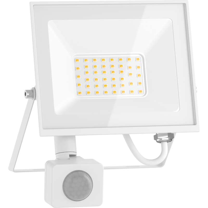 Mexen Luxpro+ LED floodlight with motion sensor, 30W, Cool - 6500K, 3300 lm, white - L236-030-65-20
