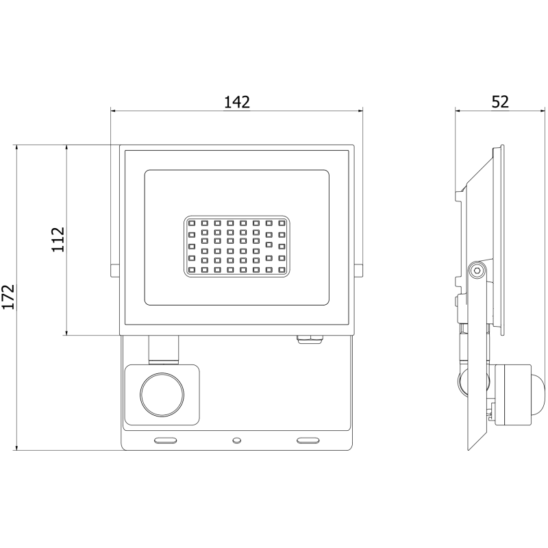 Mexen Luxpro+ LED floodlight with motion sensor, 30W, Cool - 6500K, 3300 lm, white - L236-030-65-20