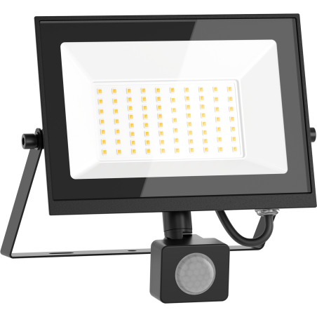 Mexen Luxpro+ LED Floodlight with Motion Sensor, 50W, Neutral - 4000K, 5500 lm, Black - L236-050-40-70