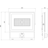 Mexen Luxpro+ LED Floodlight with Motion Sensor, 70W, Cool - 6500K, 7700 lm, Black - L236-070-65-70