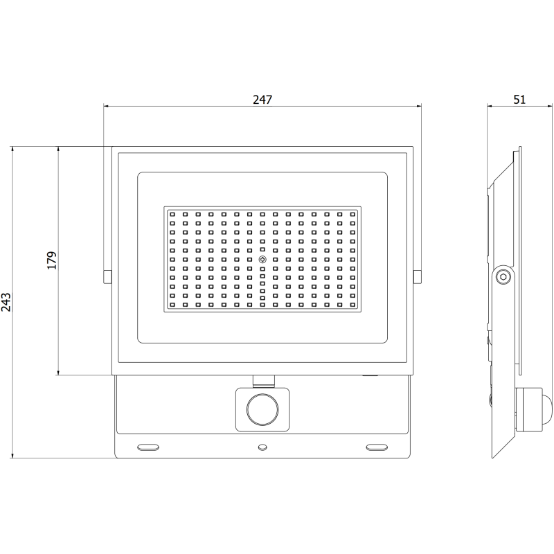 Mexen Luxpro+ LED floodlight with motion sensor, 100W, Cool - 6500K, 11000 lm, white - L236-100-65-20