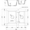 Mexen Carlos granite sink 1.5-bowl 582 x 475 mm, black, black siphon - 6518581500-77-B