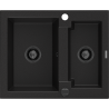 Mexen Carlos 1.5-compartment granite sink 582 x 475 mm, Black, siphon Black - 6518581500-77-B