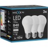 Mexen Nova 3x LED Bulb E27, A60, 8W, Neutral - 4000K, 840 lm - L100-E27-0840-01x03