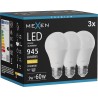 Mexen Nova 3x LED Bulb E27, A60, 9W, Warm - 3000K, 945 lm - L100-E27-0930-01x03