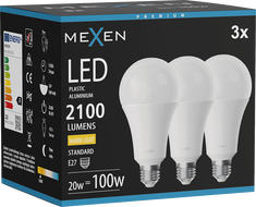 Mexen Nova 3x LED Bulb E27, A70, 20W, Warm - 3000K, 2100 lm - L100-E27-2030-01x03