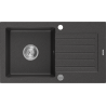Mexen Pablo 1-compartment granite sink with a drip tray 752 x 436 mm, Spotted black - 6510751010-76