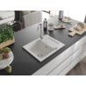 Mexen Enzo 1-compartment granite sink with a short drip tray 576 x 465 mm, White - 6506571005-20