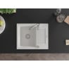 Mexen Enzo 1-compartment granite sink with a short drip tray 576 x 465 mm, White - 6506571005-20