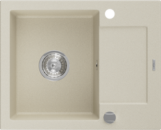 Mexen Enzo 1-compartment granite sink with a short drip tray 576 x 465 mm, Beige - 6506571005-69