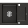 Mexen Enzo 1-compartment granite sink with a short drip tray 576 x 465 mm, Black/Metallic gold - 6506571005-75