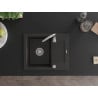 Mexen Enzo granite sink 1-bowl with drainer 576 x 465 mm, black/gold metallic, siphon chrome - 6506571005-75