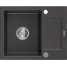 Mexen Enzo 1-compartment granite sink with a short drip tray 576 x 465 mm, Spotted black - 6506571005-76