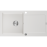 Mexen Leo 1-compartment granite sink with a drip tray 900 x 500 mm, White - 6501901010-20