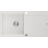 Mexen Leo granite sink 1-bowl with drainer 900 x 500 mm, white, chrome siphon - 6501901010-20
