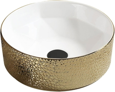 Mexen Clarisa countertop washbasin 41 x 41 cm, White/Gold - 22074153