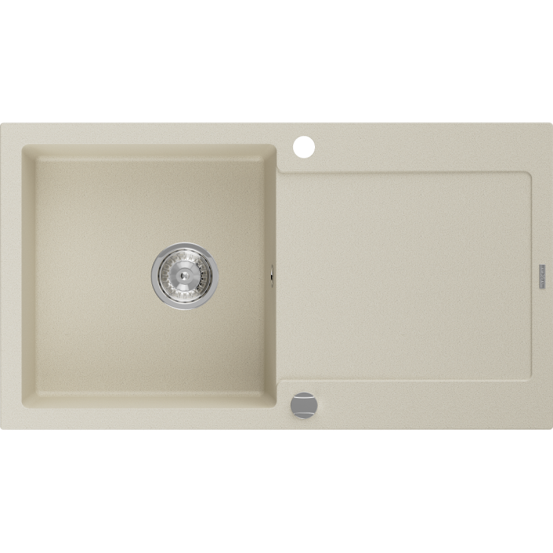 Mexen Leo 1-compartment granite sink with a drip tray 900 x 500 mm, Beige - 6501901010-69