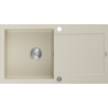 Mexen Leo granite sink 1-bowl with drainer 900 x 500 mm, beige, chrome siphon - 6501901010-69