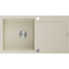 Mexen Leo single-bowl granite sink with drainer 900 x 500 mm, beige, chrome siphon - 6501901010-69