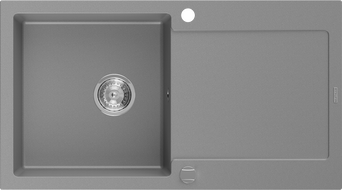 Mexen Leo 1-compartment granite sink with a drip tray 900 x 500 mm, Grey - 6501901010-71