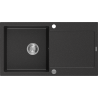 Mexen Leo 1-compartment granite sink with a drip tray 900 x 500 mm, Black/Silver metalik - 6501901010-73