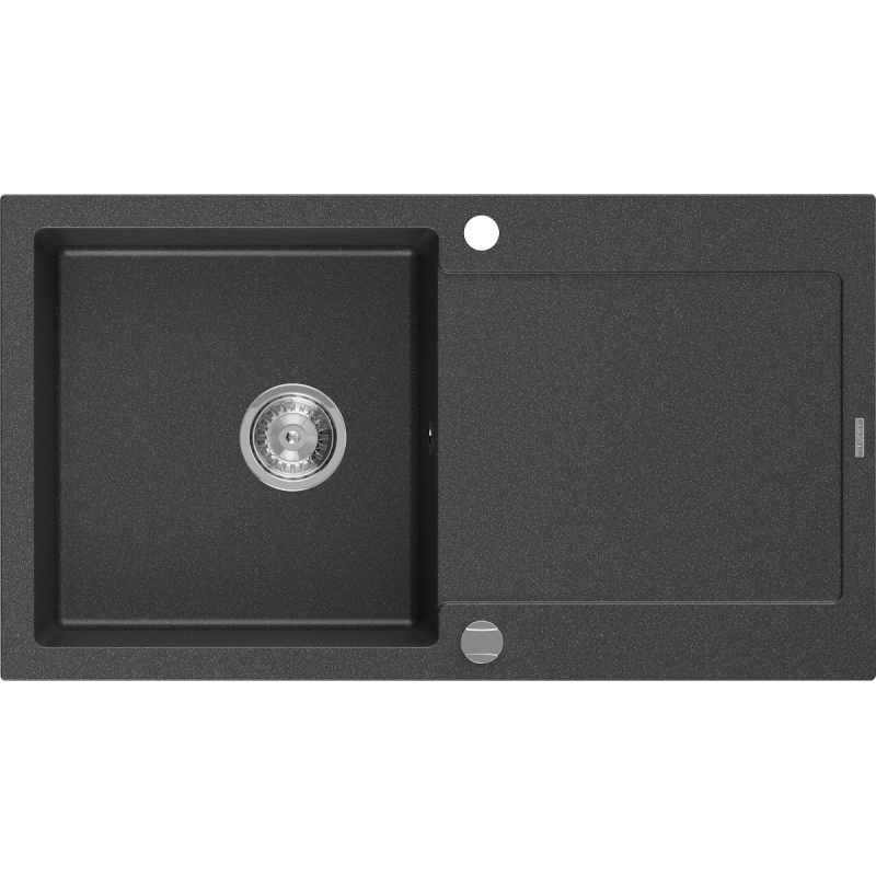 Mexen Leo 1-compartment granite sink with a drip tray 900 x 500 mm, Spotted black - 6501901010-76