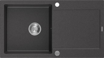 Mexen Leo 1-compartment granite sink with a drip tray 900 x 500 mm, Spotted black - 6501901010-76