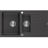 Mexen Matias 1.5 -compartment granite sink with a short drip tray 900 x 505 mm, Spotted black - 6502901505-76