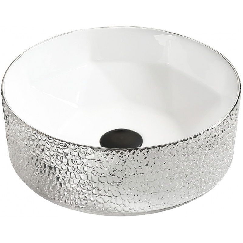 Mexen Clarisa countertop washbasin 41 x 41 cm, White/Silver - 22074154