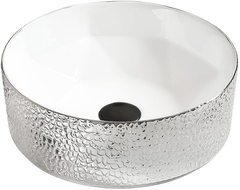 Mexen Clarisa countertop washbasin 41 x 41 cm, White/Silver - 22074154
