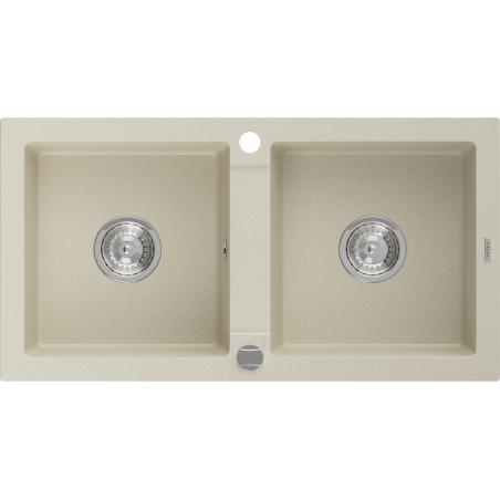 Mexen Mario 2-compartment granite sink 820 x 436 mm, Beige - 6504822000-69