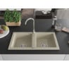 Mexen Mario 2-compartment granite sink 820 x 436 mm, Beige - 6504822000-69