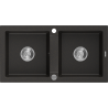 Mexen Mario 2-compartment granite sink 820 x 436 mm, Black/Metallic gold - 6504822000-75