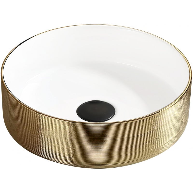 Mexen Clarisa countertop washbasin 36 x 36 cm, White/Gold - 22073655