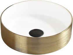 Mexen Clarisa countertop washbasin 36 x 36 cm, White/Gold - 22073655